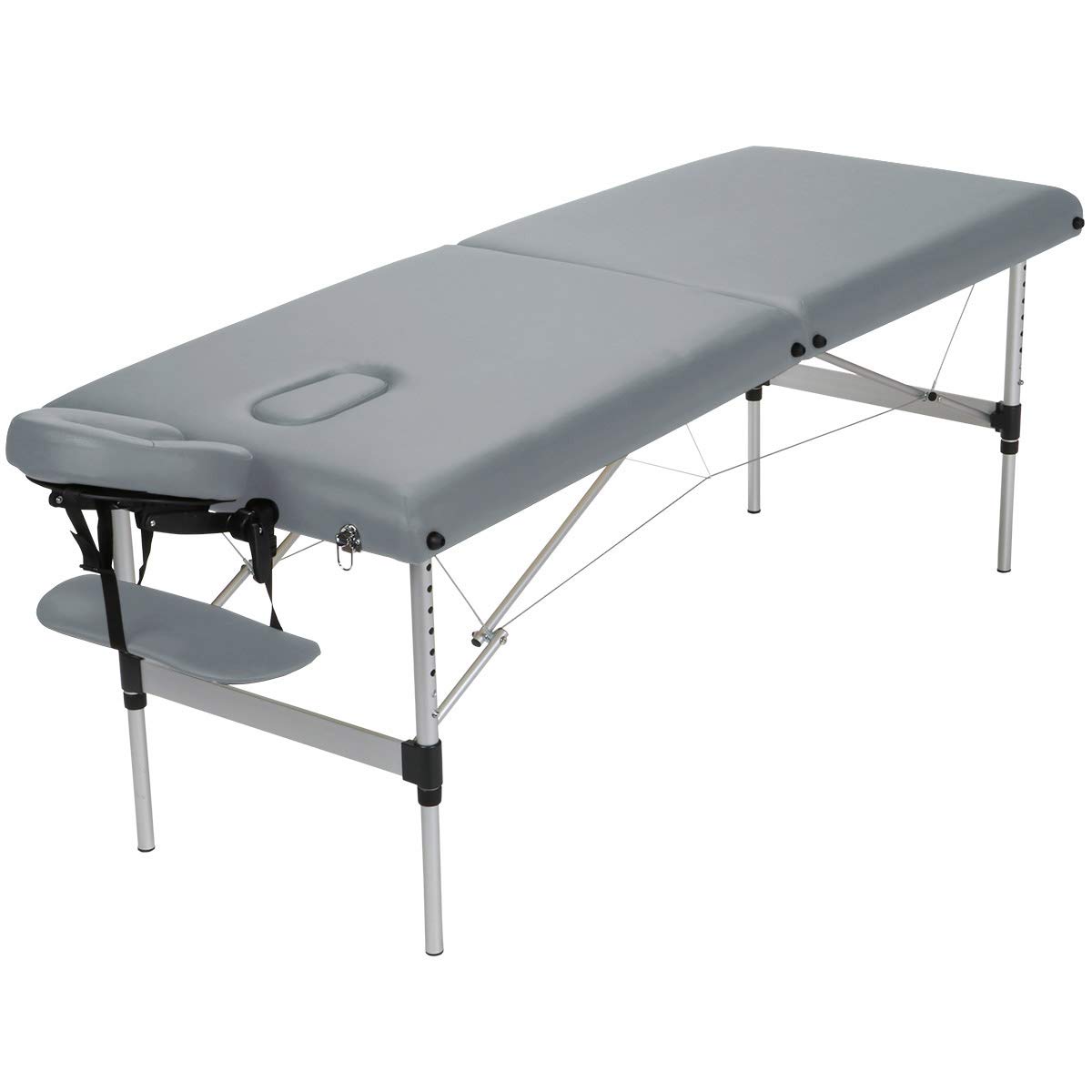 折りたたみ マッサージベッド VA-007 (アルミ)(有孔) グレー 折りたたみ マッサージベッド VA-007 (アルミ)(有孔) グレー